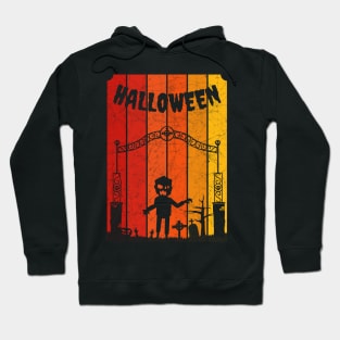 Vintage Retro Distressed Halloween Zombie Scary Costume Hoodie